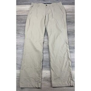 Mens Under Armour Golfing Pants 34x32 Khaki Tweed Design Straight Leg